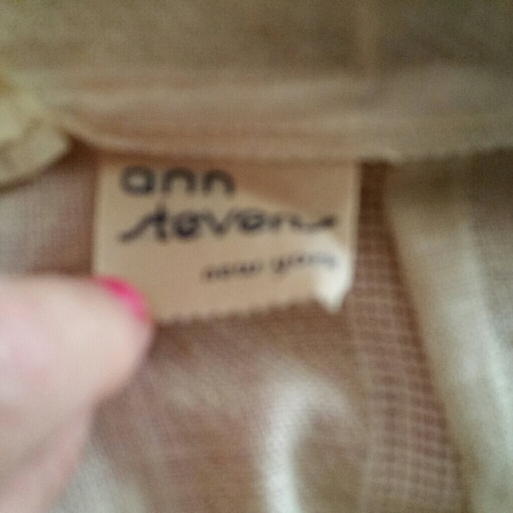 Ann Stevens Cream and tan Linen Blend Skirt Sz 12 - Picture 3 of 3
